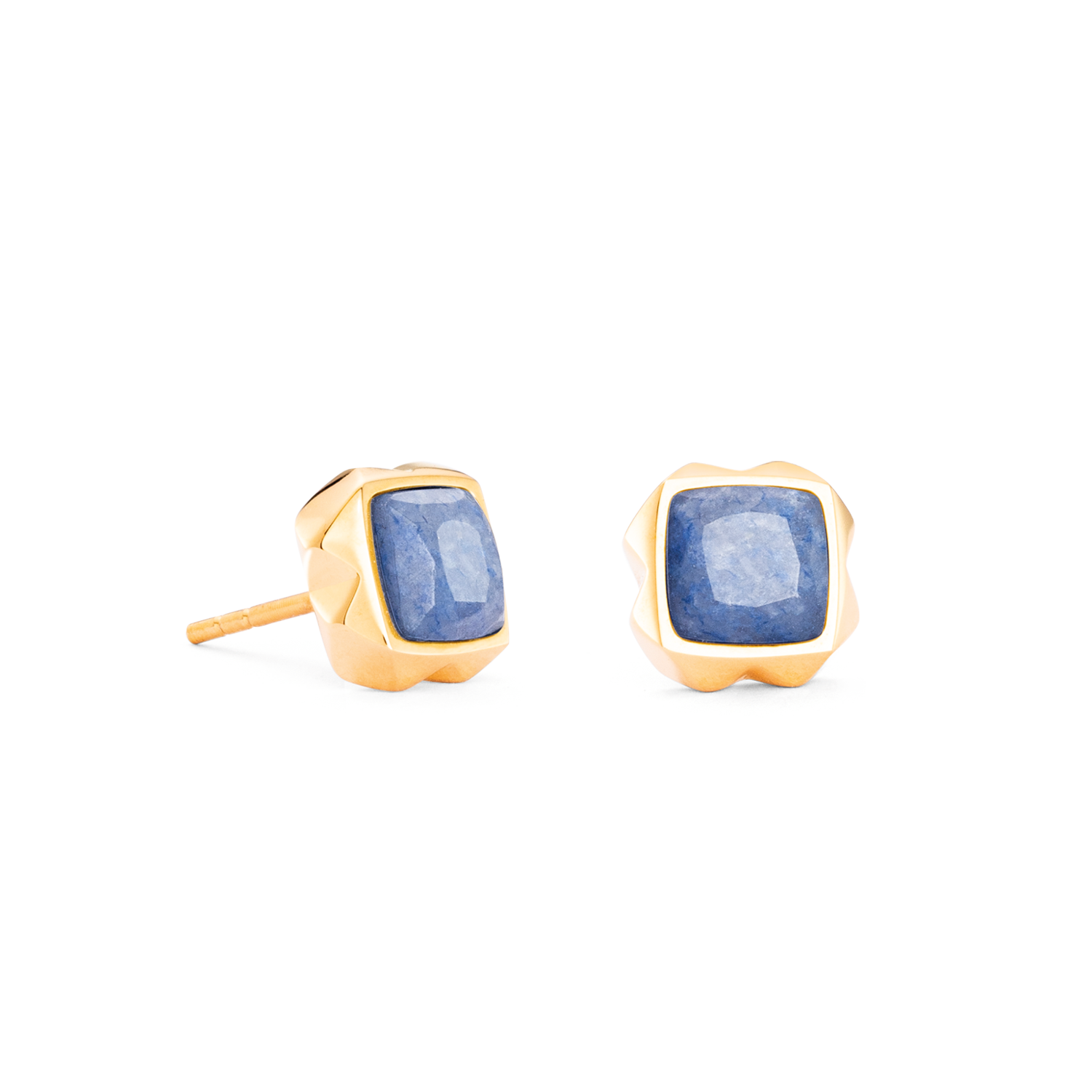 Orecchini Spikes Square Avventurina oro-blu