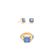 Orecchini Spikes Square Avventurina oro-blu