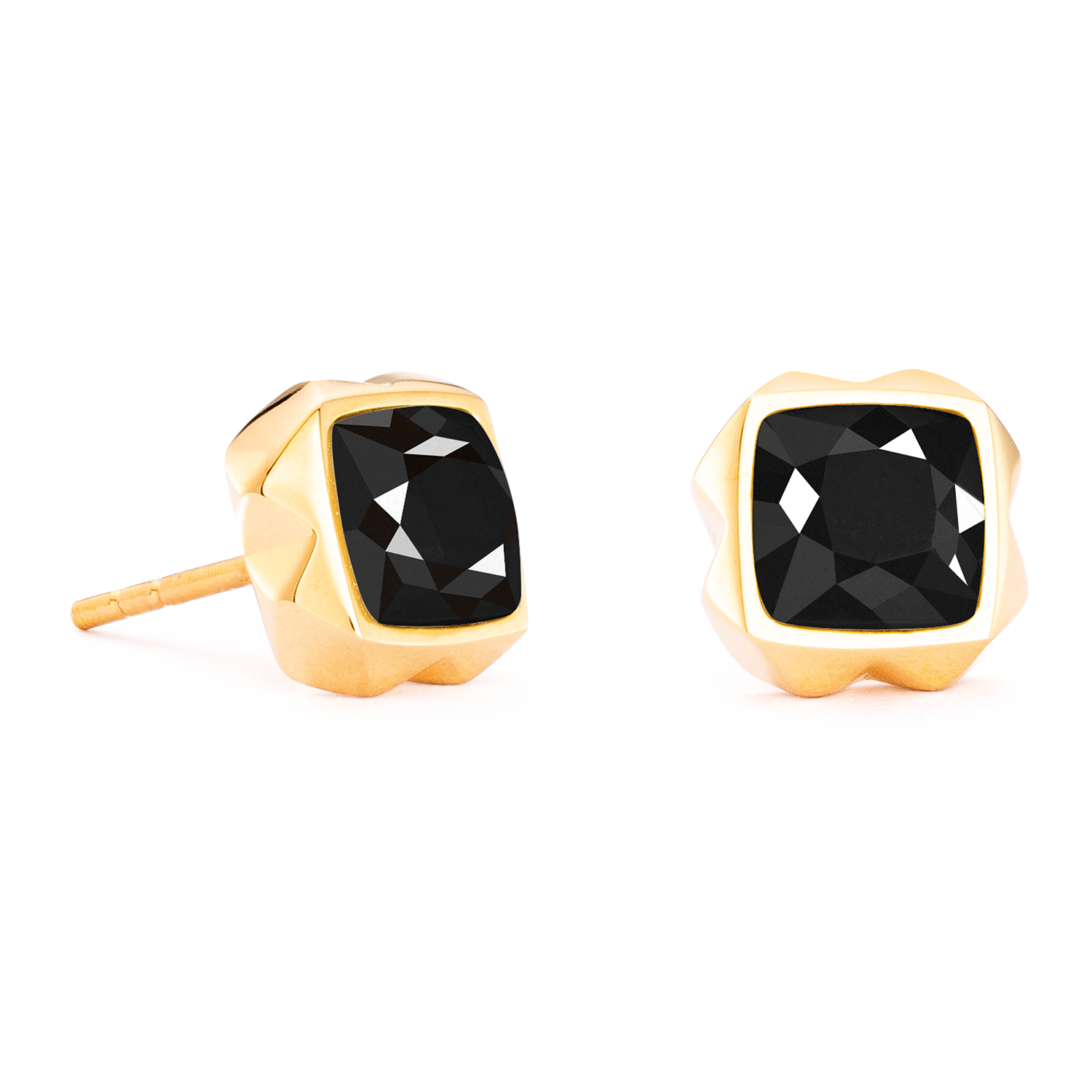 Orecchini Spikes Square Onyx oro-nero
