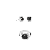 Orecchini Spikes Square Onyx argento-nero