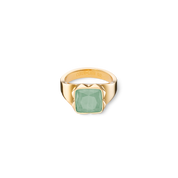 Anello Spikes Square Avventurina oro-verde
