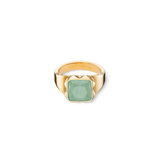 Anello Spikes Square Avventurina oro-verde