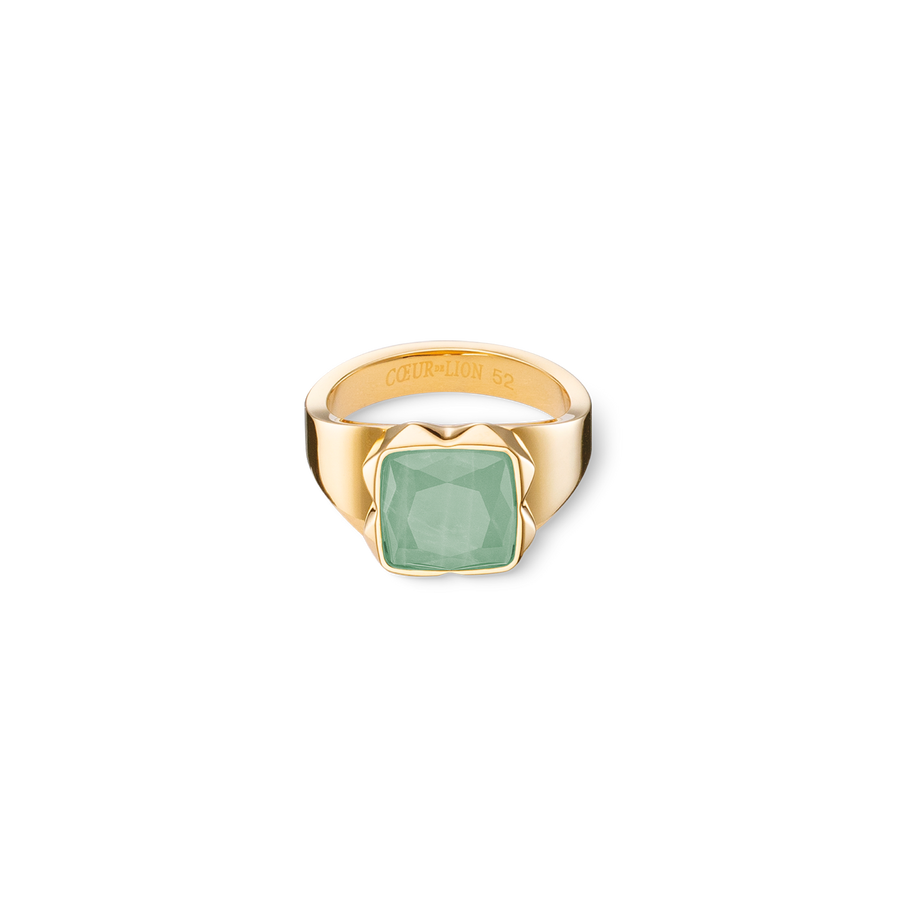 Anello Spikes Square Avventurina oro-verde