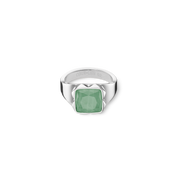Anello Spikes Square Avventurina argento-verde