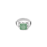 Anello Spikes Square Avventurina argento-verde