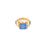 Anello Spikes Square Avventurina oro-blu