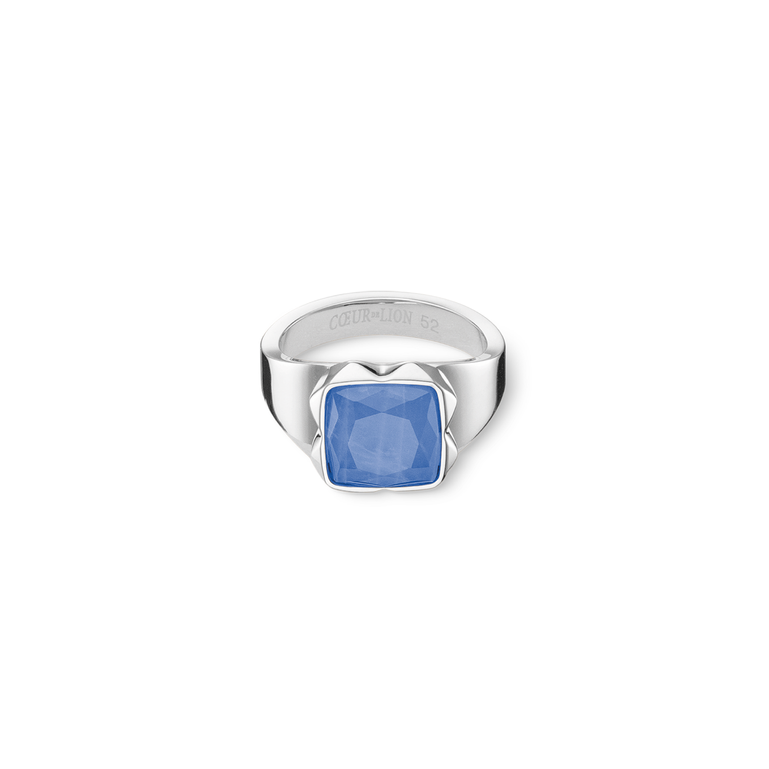 Anello Spikes Square Avventurina argento-blu