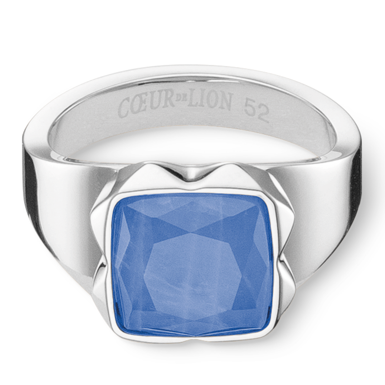 Anello Spikes Square Avventurina argento-blu