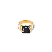 Anello Spikes Square Onyx oro-nero