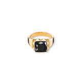 Anello Spikes Square Onyx oro-nero