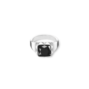 Anello Spikes Square Onyx argento-nero
