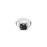 Anello Spikes Square Onyx argento-nero