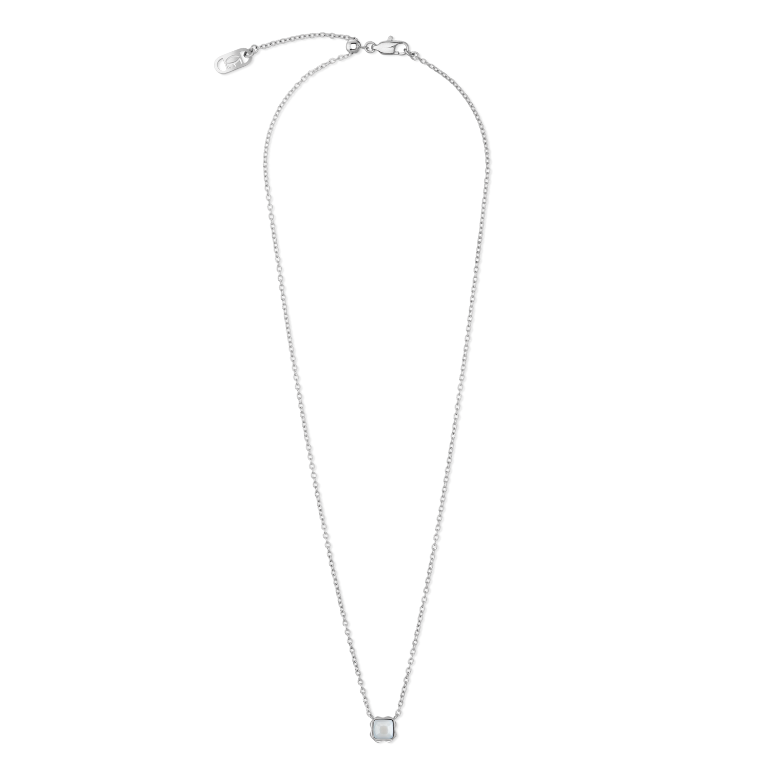 Pietra Di Nascita Aprile Collana Quarzo Bianco Argento