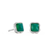Pietra Di Nascita Maggio Orecchini Agata Verde Argento