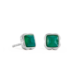 Pietra Di Nascita Maggio Orecchini Agata Verde Argento