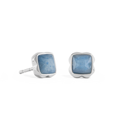 Pietra Di Nascita Marzo Orecchini Avventurina Blu Argento