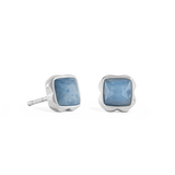 Pietra Di Nascita Marzo Orecchini Avventurina Blu Argento