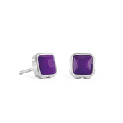 Pietra Di Nascita Febbraio Orecchini Sugilite Argento