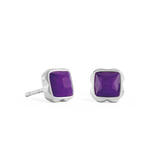 Pietra Di Nascita Febbraio Orecchini Sugilite Argento
