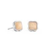 Pietra Di Nascita Giugno Orecchini Giada Crema Argento