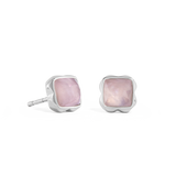 Pietra Di Nascita ottobre Orecchini Quarzo Rosa Argento