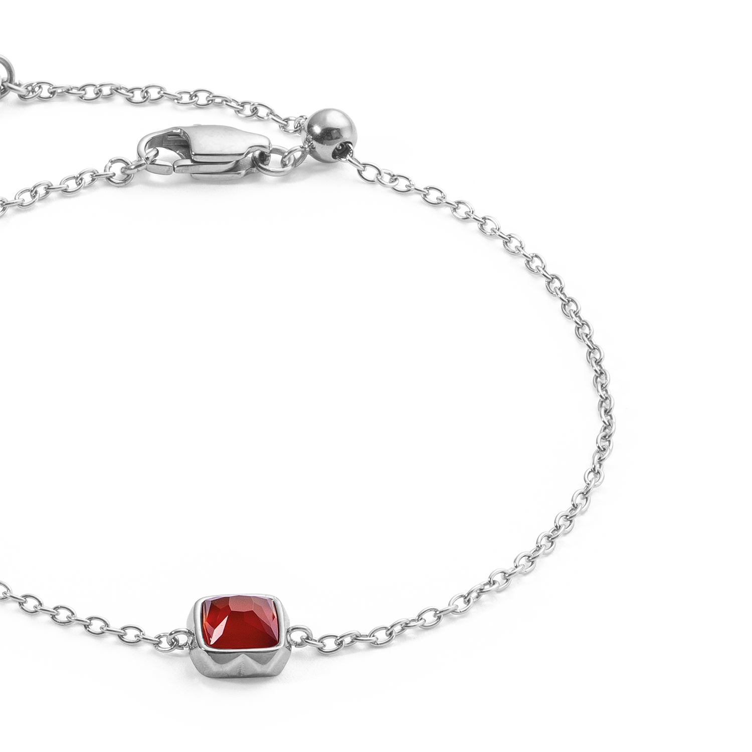 Pietra Di Nascita Gennaio Bracciale Agata Rossa Argento