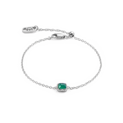 Pietra Di Nascita Maggio Bracciale Agata Verde Argento