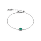 Pietra Di Nascita Maggio Bracciale Agata Verde Argento