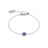 Pietra Di Nascita Febbraio Bracciale Sugilite Argento