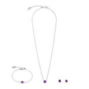 Pietra Di Nascita Febbraio Bracciale Sugilite Argento