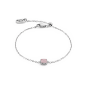 Pietra Di Nascita Ottobre Bracciale Quarzo Rosa Argento
