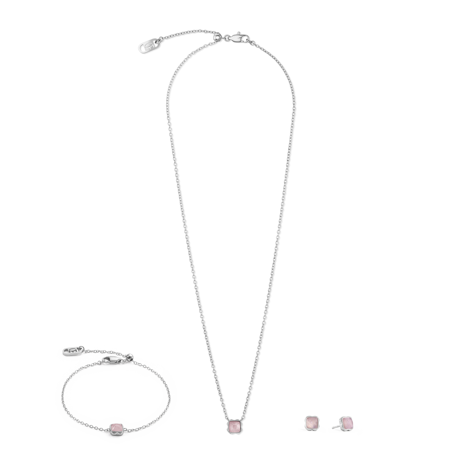 Pietra Di Nascita Ottobre Bracciale Quarzo Rosa Argento