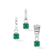 Pietra Di Nascita Maggio Charm Agata Verde Argento