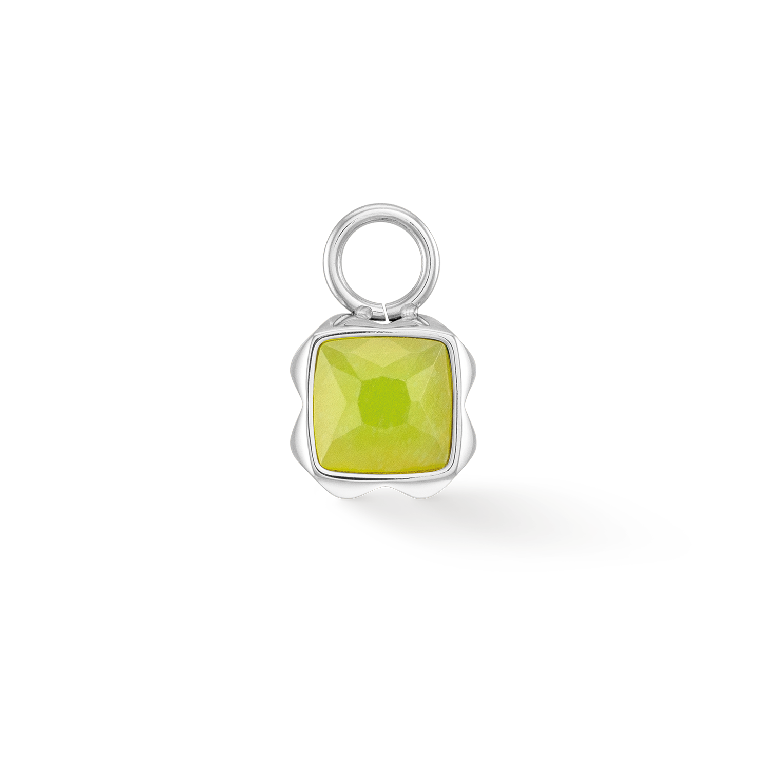 Pietra Di Nascita Agosto Charm Giada Verde Argento