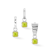 Pietra Di Nascita Agosto Charm Giada Verde Argento