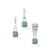 Pietra Di Nascita Marzo Charm Avventurina Blu Argento