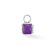 Pietra Di Nascita Febbraio Charm Sugilite Argento