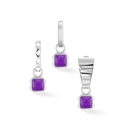 Pietra Di Nascita Febbraio Charm Sugilite Argento