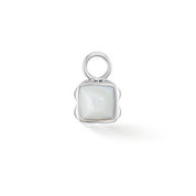 Pietra Di Nascita Aprile Charm Quarzo Bianco Argento