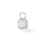 Pietra Di Nascita Aprile Charm Quarzo Bianco Argento