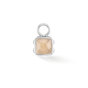 Pietra Di Nascita Giugno Charm Crema Giada Argento