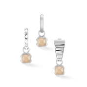 Pietra Di Nascita Giugno Charm Crema Giada Argento