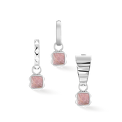 Pietra Di Nascita Luglio Charm Rodocrosite Argento