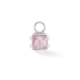 Pietra Di Nascita Ottobre Charm Quarzo Rosa Argento