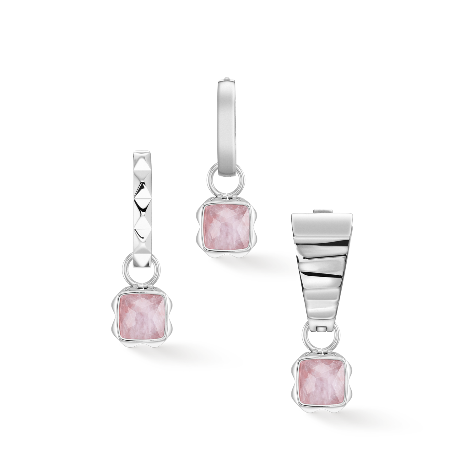 Pietra Di Nascita Ottobre Charm Quarzo Rosa Argento