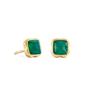 Pietra Di Nascita Maggio Orecchini Agata Verde Oro