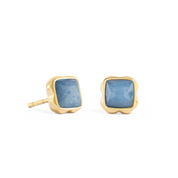 Pietra Di Nascita Marzo Orecchini Avventurina Blu Oro