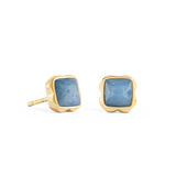 Pietra Di Nascita Marzo Orecchini Avventurina Blu Oro