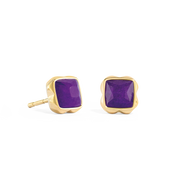 Pietra Di Nascita Febbraio Orecchini Sugilite Oro