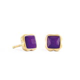 Pietra Di Nascita Febbraio Orecchini Sugilite Oro